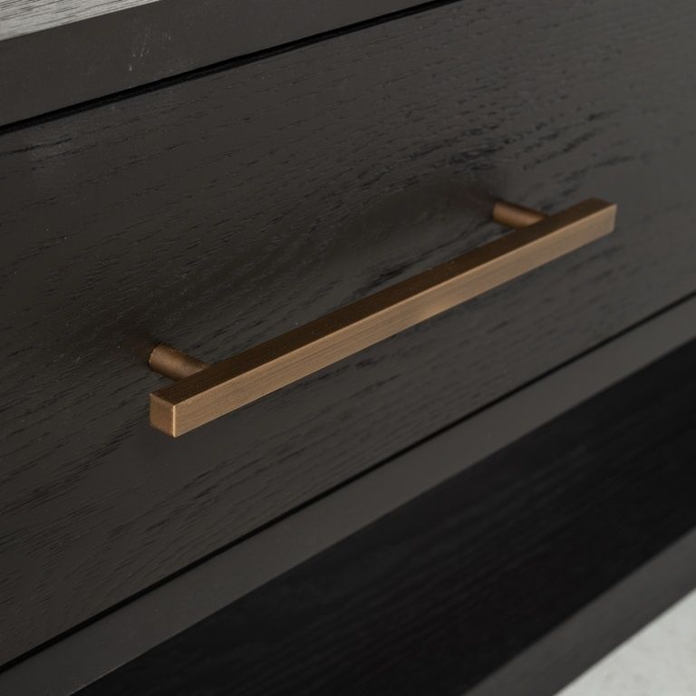 Cambon Dark Oak and Brass Extra Large TV Unit
