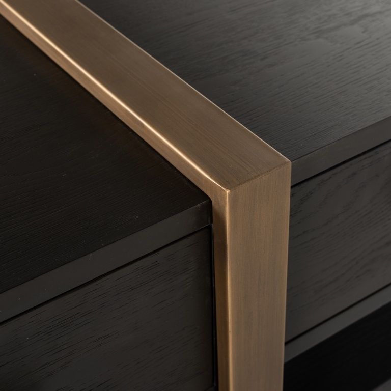 Cambon Dark Oak and Brass Extra Large TV Unit