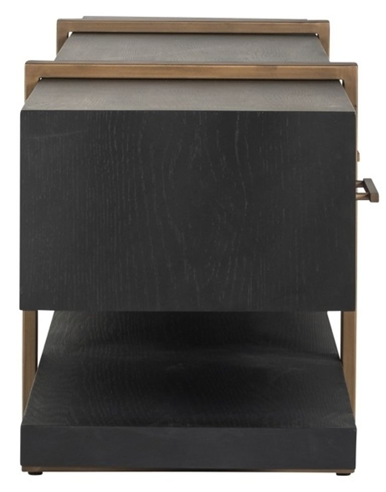 Cambon Dark Oak and Brass Extra Large TV Unit