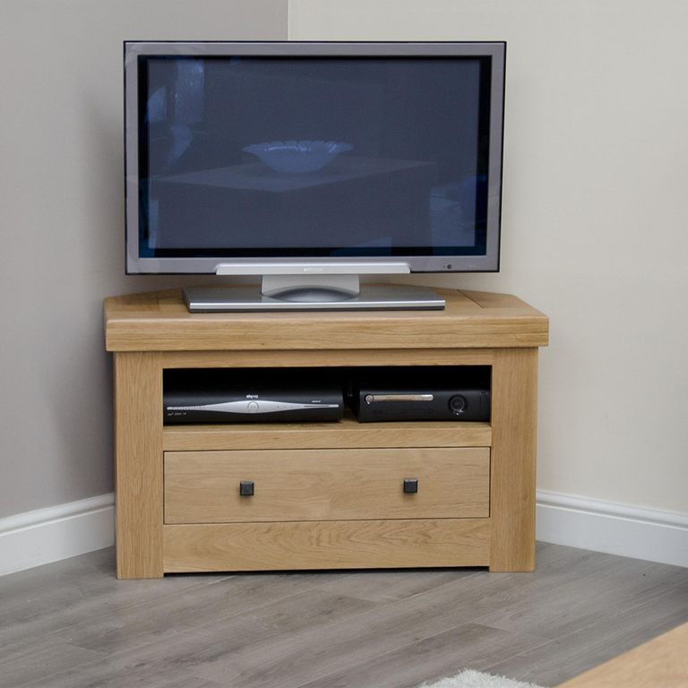 Bordeaux TV Unit - 1 Drawer - Corner - Oak