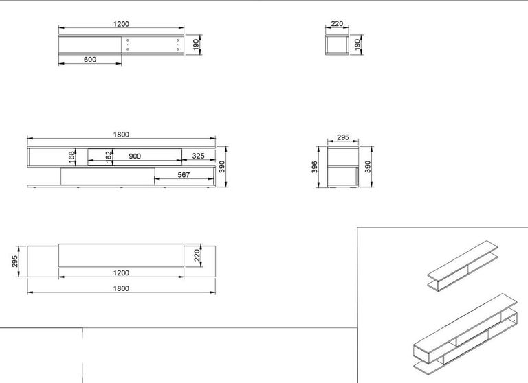 Clearance - Cavalero TV Unit - 2 Door - White and Walnut