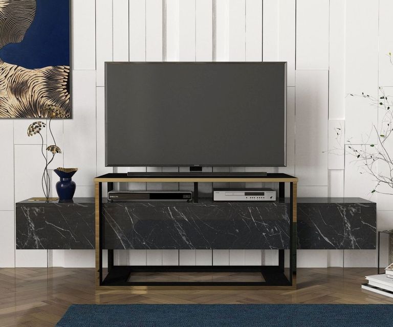 Clearance - Weldona TV Unit - Black Marble Effect