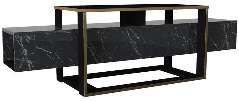 Clearance - Weldona TV Unit - Black Marble Effect