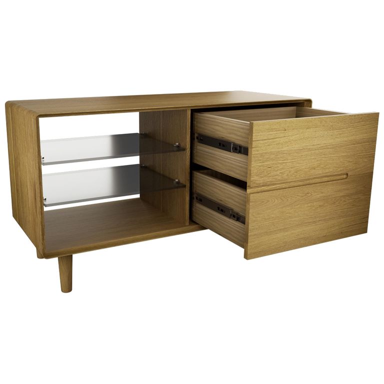 Scandic TV Unit - 2 Drawer - Small - Oak
