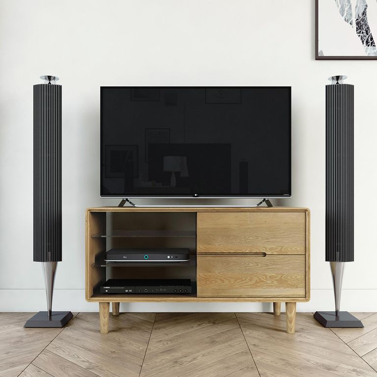 Scandic TV Unit - 2 Drawer - Small - Oak