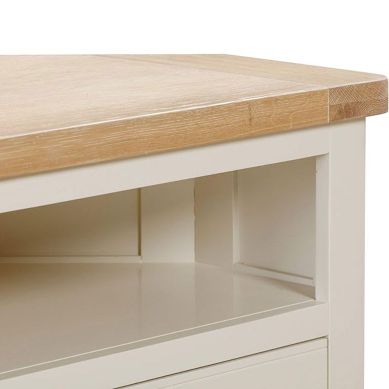 Hayley TV Unit - 2 Drawer - Corner - Oak and White