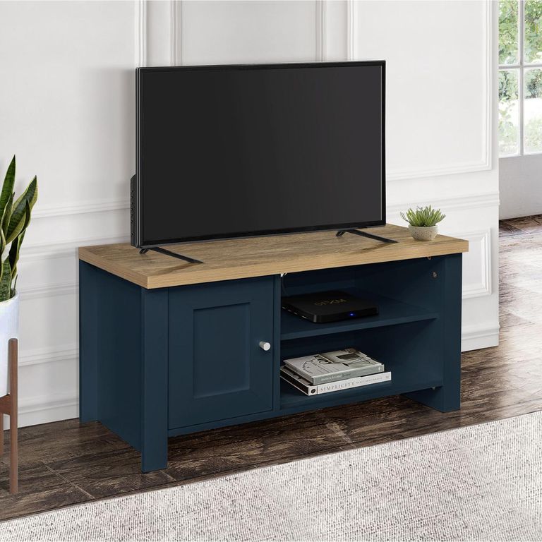 Highgate TV Unit - 1 Door - Navy Blue Painted