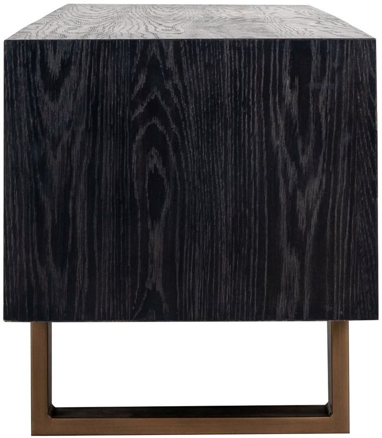 Hunter Black Oak Extra Large TV Unit with Gold Trim