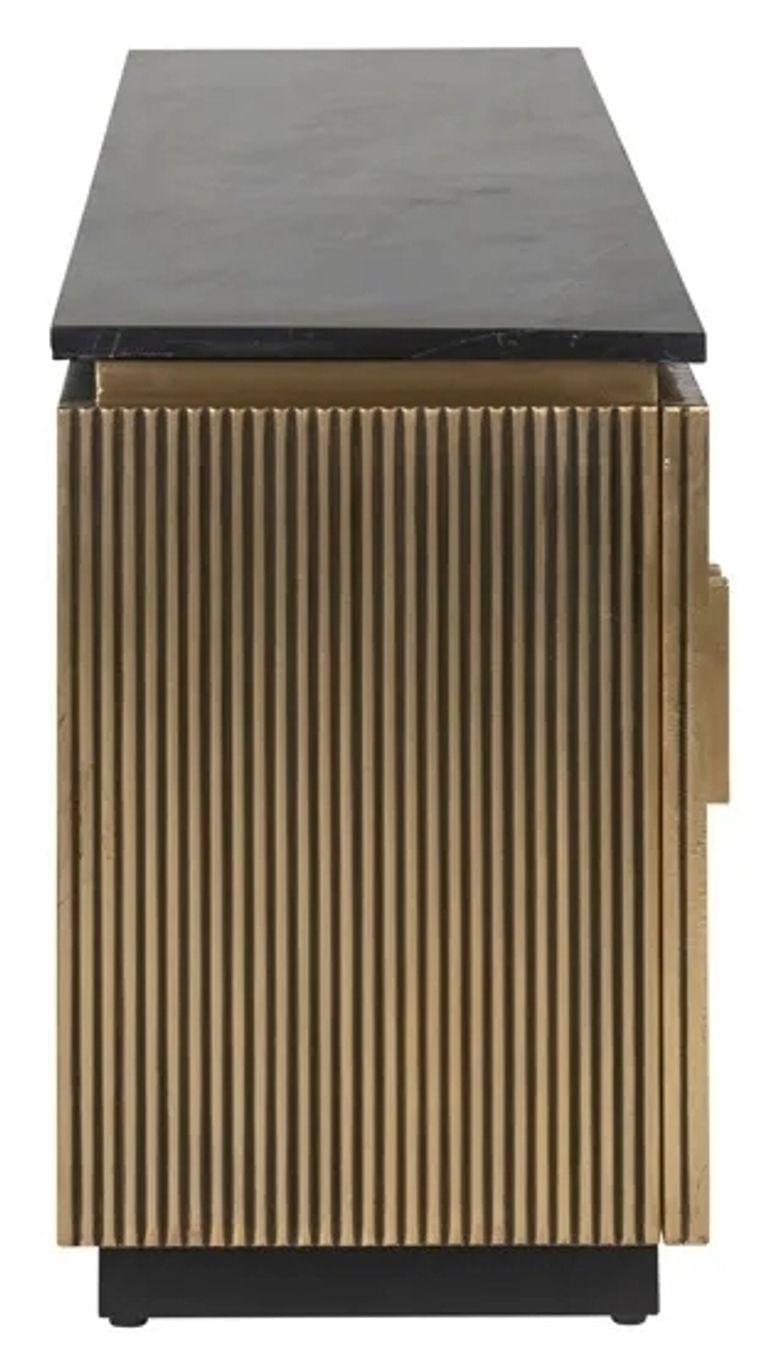 Ironville Brass Ribbed Extra Large TV Unit