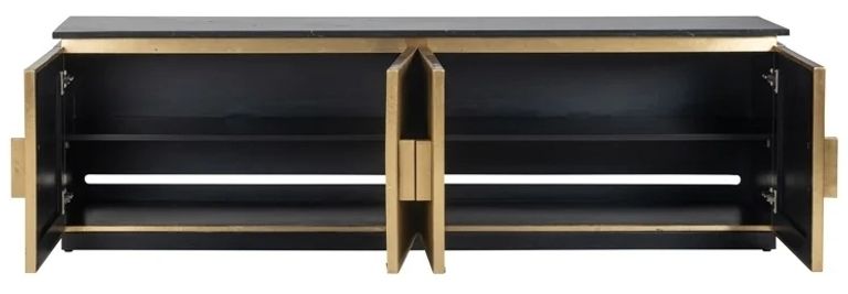 Ironville Brass Ribbed Extra Large TV Unit