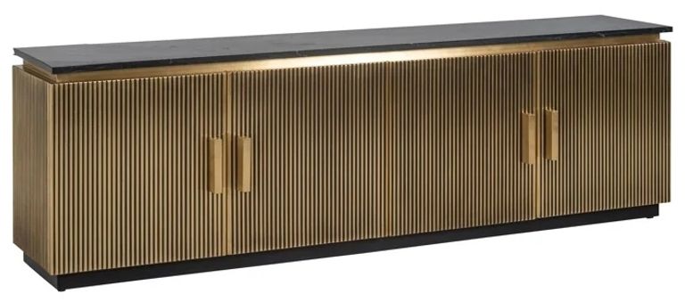 Ironville Brass Ribbed Extra Large TV Unit