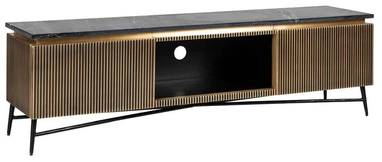 Ironville Brass Ribbed Large TV Unit