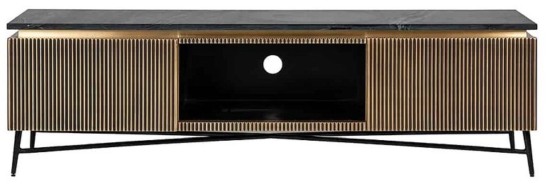 Ironville Brass Ribbed Large TV Unit