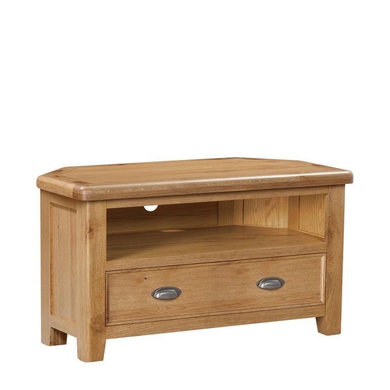 Janelle TV Unit - 1 Drawer - Corner - Rustic Oak