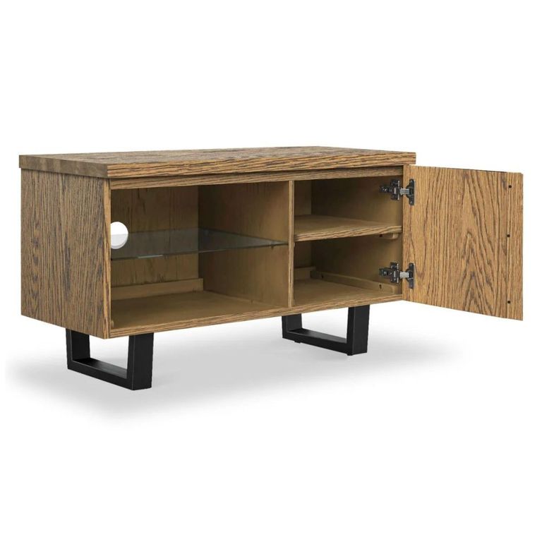 Jersey TV Unit - 1 Door Small - Industrial Style - Oak
