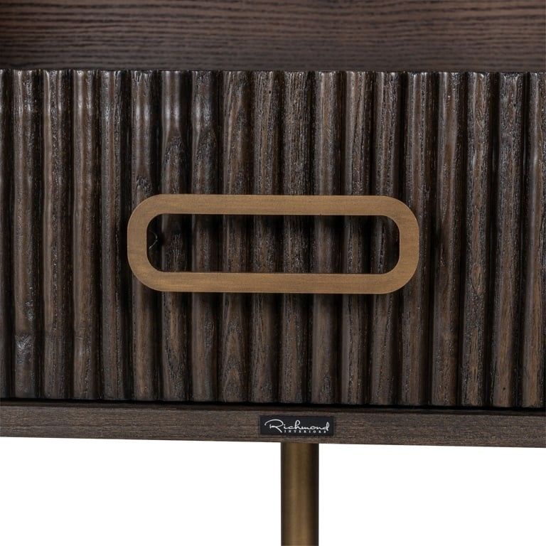 Luxor Brushed Brass Ribbed Extra Large Curved TV Unit