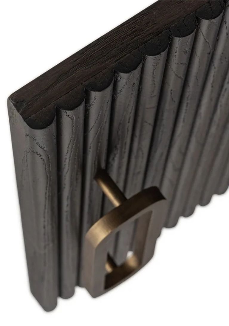 Luxor Brushed Brass Ribbed Extra Large Curved TV Unit