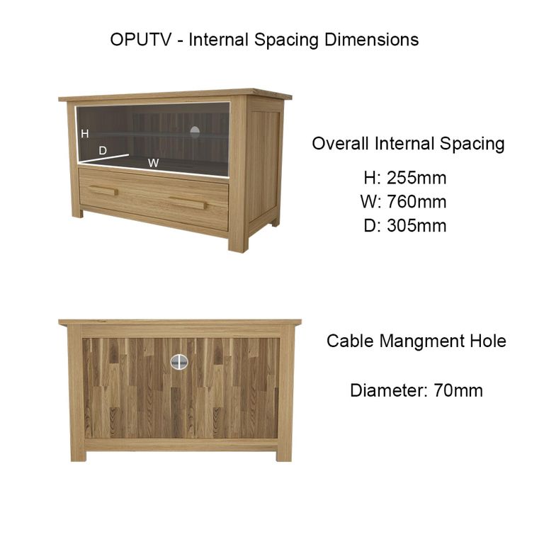 Opus TV Unit - 1 Drawer - Oak
