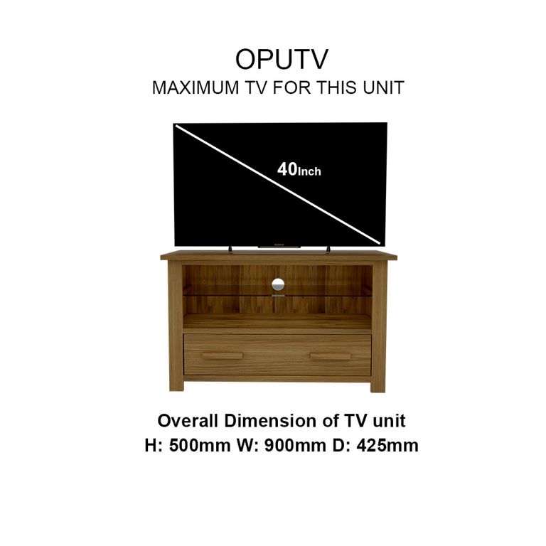 Opus TV Unit - 1 Drawer - Oak