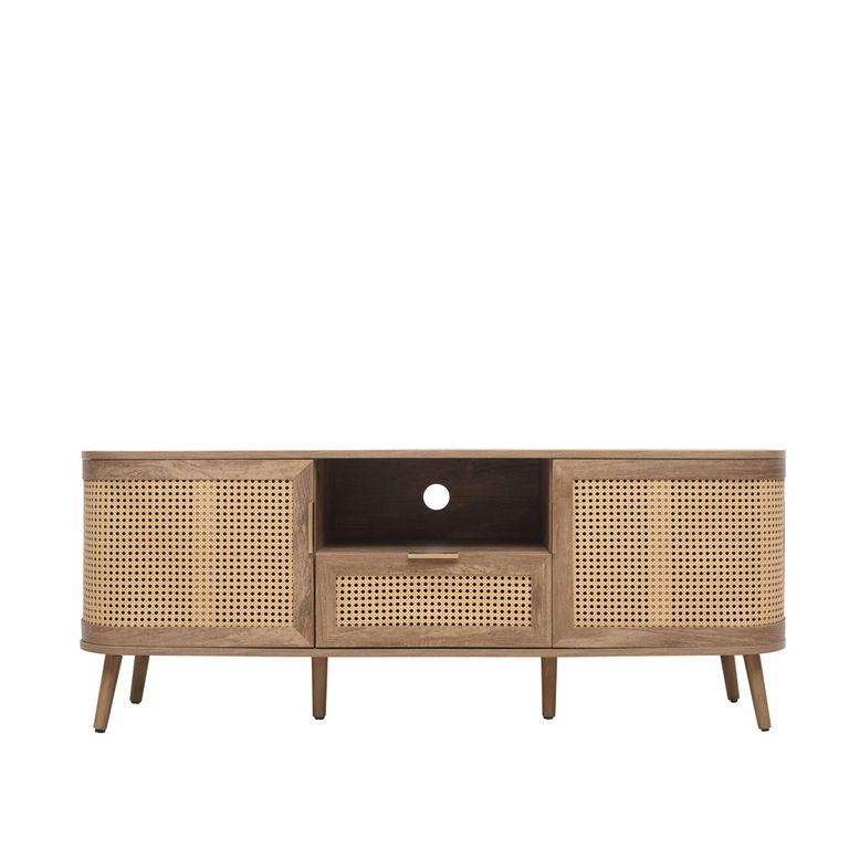 Noah TV Unit - 150cm - Oak and Rattan