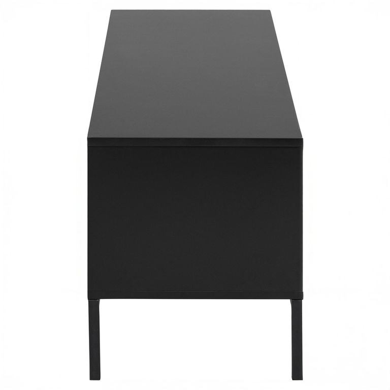 Seaford TV Unit - 2 Drawer - Storage - Black Melamine and Metal