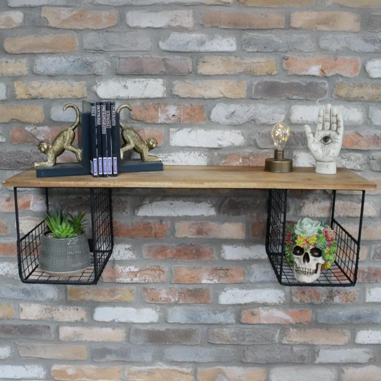 Industrial Wall Unit - Mango Wood and Metal