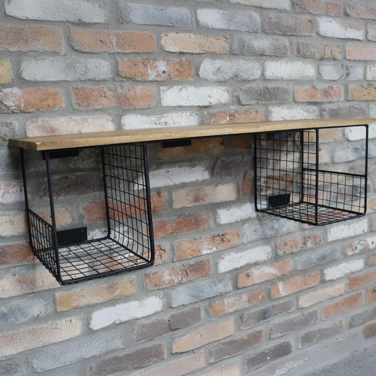 Industrial Wall Unit - Mango Wood and Metal