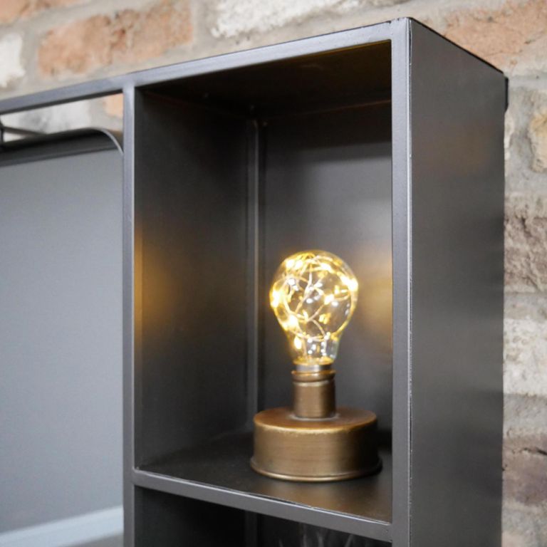 Industrial Wall Unit - with Mirror - Black - Metal