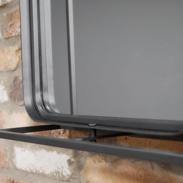 Industrial Wall Unit - with Mirror - Black - Metal
