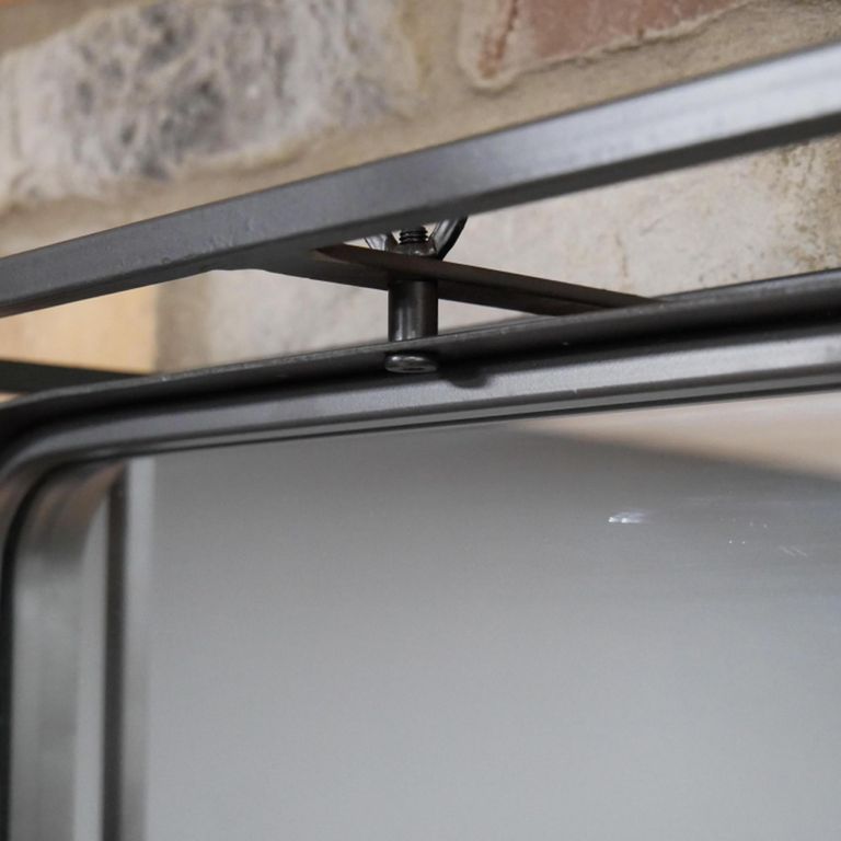 Industrial Wall Unit - with Mirror - Tall - Black - Metal