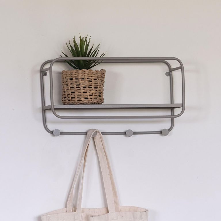 Feira Grey Metal Hat Shelf