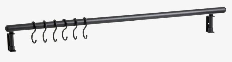 Malo Wall Shelf - 6 Hooks - Matte Black