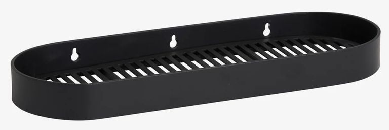 Sotra Wall Shelf - Black - Stainless Steel - Grooves