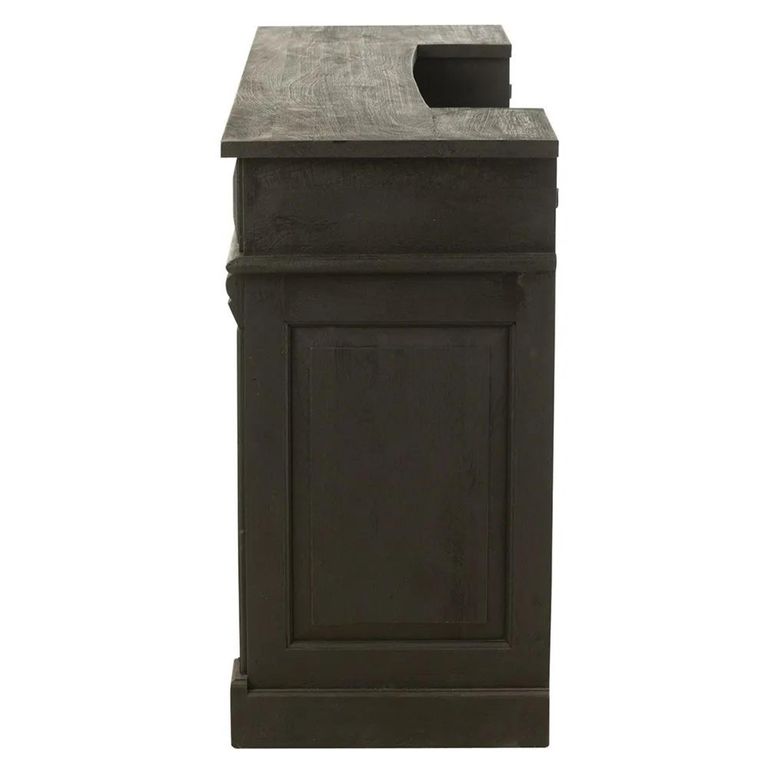 Bar Cabinet - 2 Drawer - Black - Mango Wood