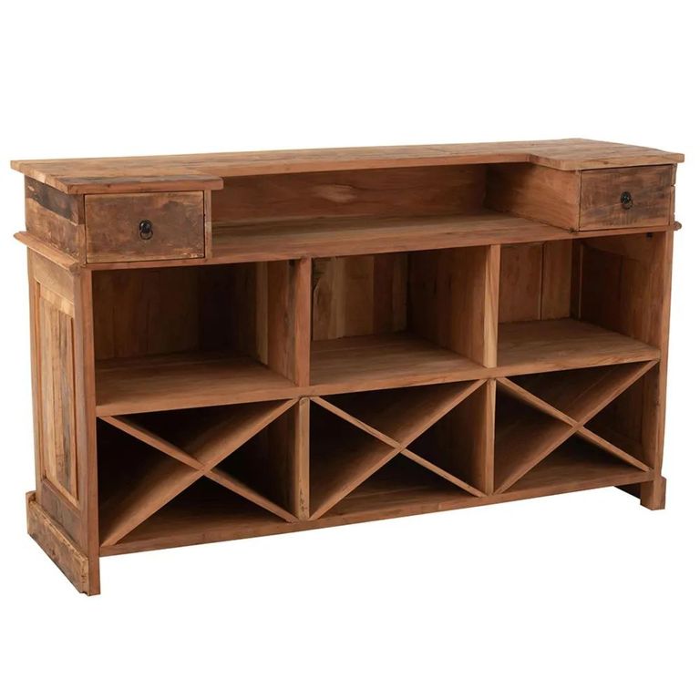 Bar Cabinet - 2 Drawer - Natural - Recycled Sleeper Wood