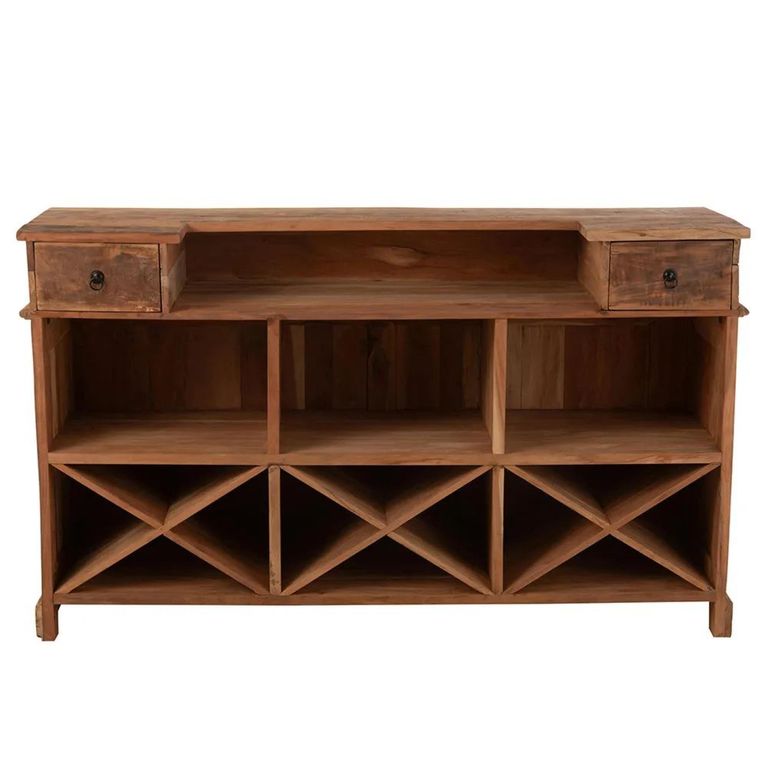 Bar Cabinet - 2 Drawer - Natural - Recycled Sleeper Wood