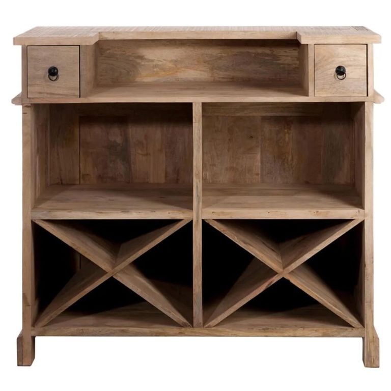 Bar Cabinet - 2 Drawer - Natural Wood