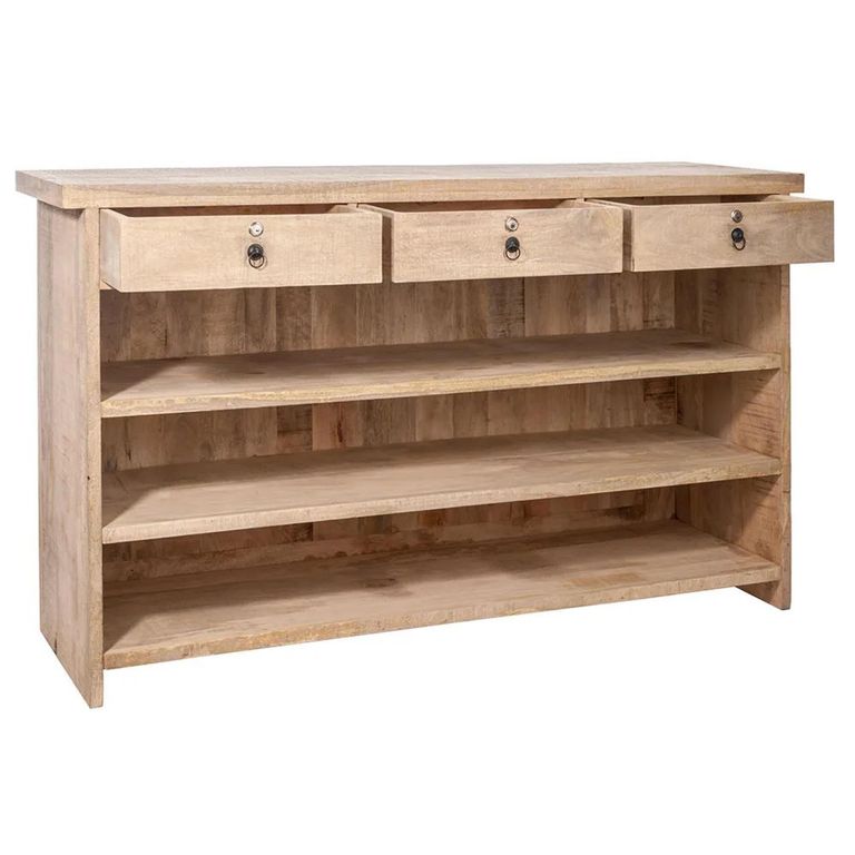 Bar Cabinet - 3 Drawer - Natural Wood
