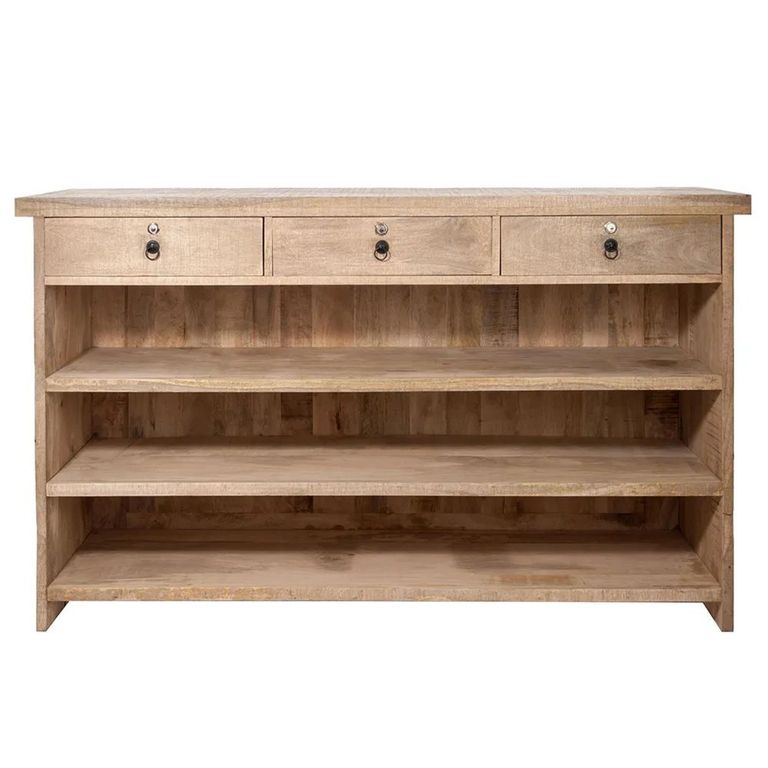 Bar Cabinet - 3 Drawer - Natural Wood