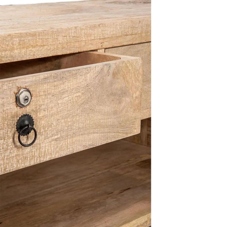 Bar Cabinet - 3 Drawer - Natural Wood