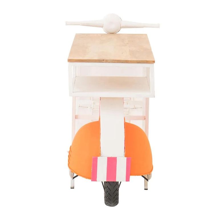 Scooter Bar Cabinet - Orange and Pink - Striped - Metal