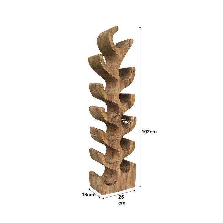 Suar Wine Rack - Natural Wood