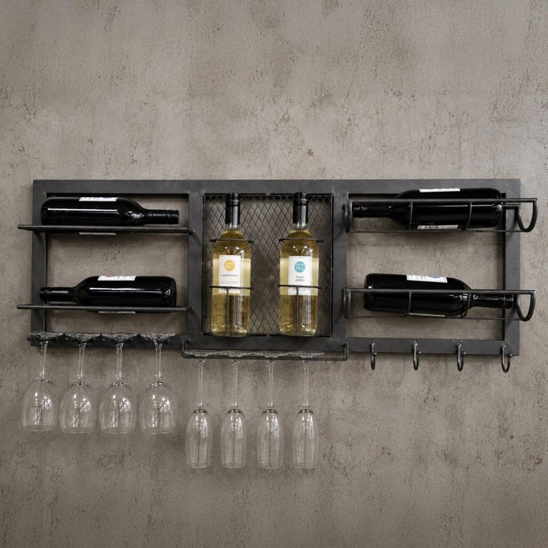 Black Metal Wide Wine Unit