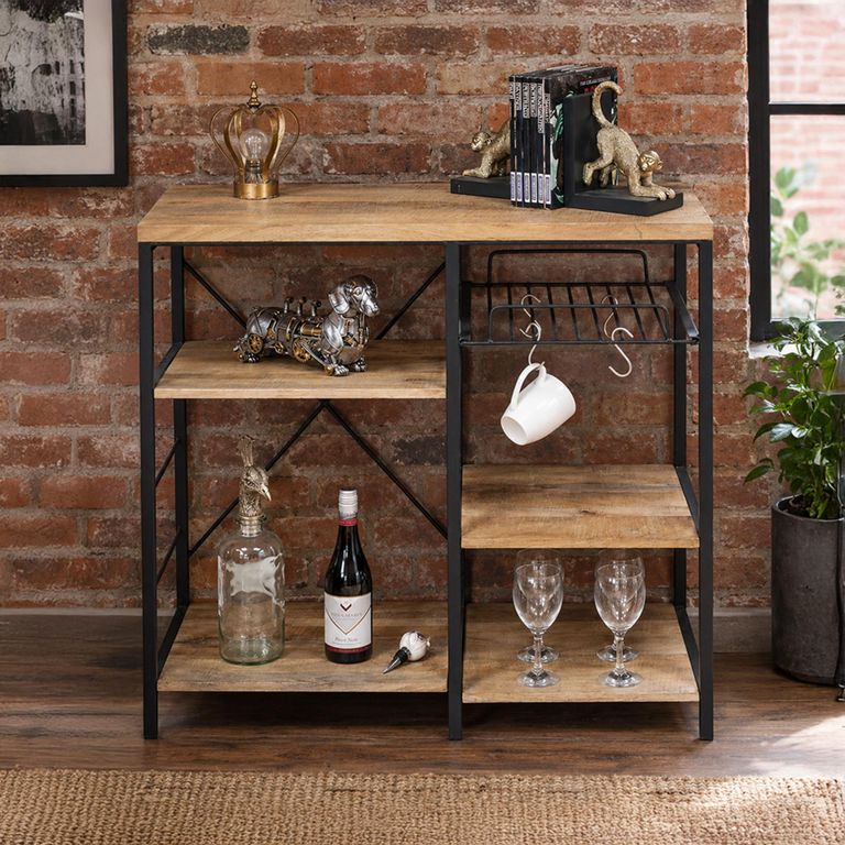 Industrial Mango Wood Wine Rack