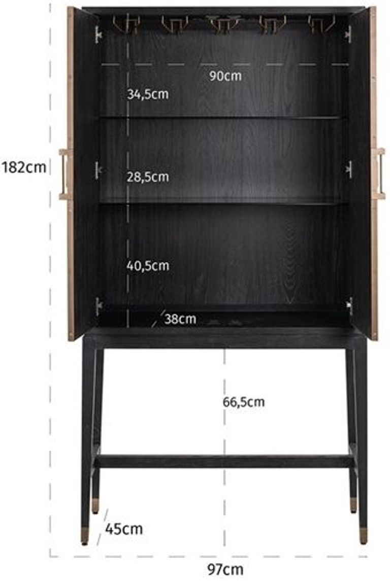 Bloomingville Shagreen 2 Door Bar Cabinet