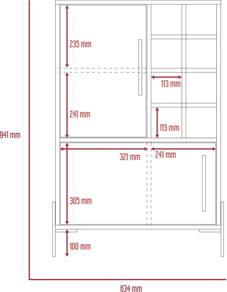 Harvard Drink Cabinet - Grey Wood