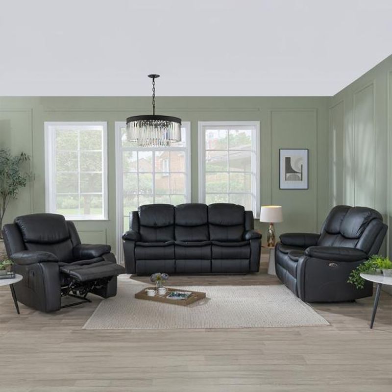 Humz Berlin Black Leather Sofa