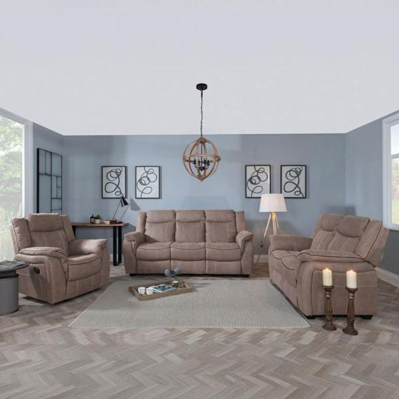 Humz Seville Brown Fabric Sofa