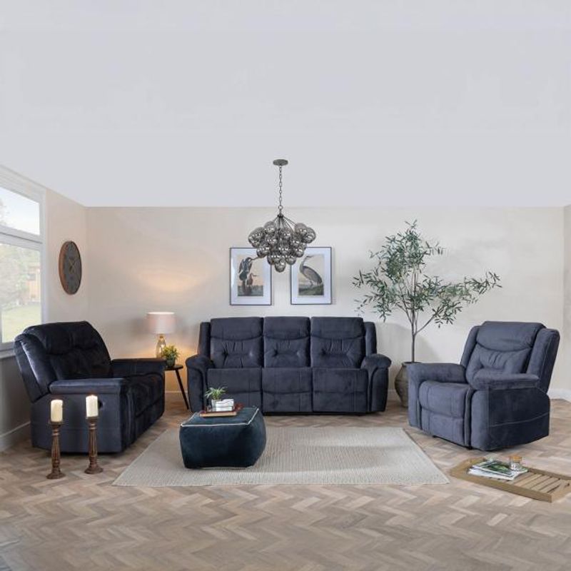 Humz Dudley Blue Fabric Sofa