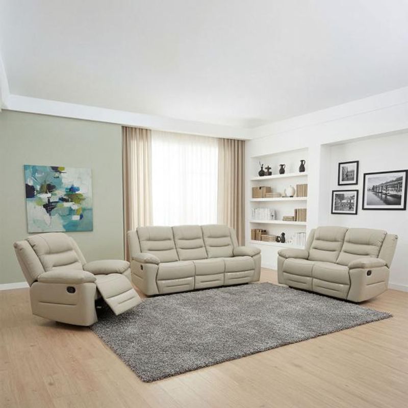 Humz Alexandra Warm Grey Leather Sofa